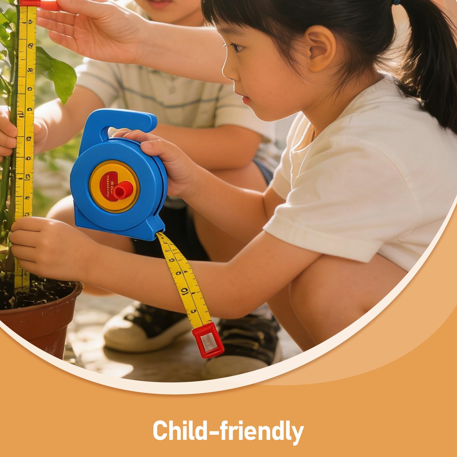 Gatuida Mètre ruban pour enfants Mini mètre ruban de 1 m, sans danger pour les enfants - Double échelle métrique et impériale pour l'exploration scientifique et la mesure de la taille