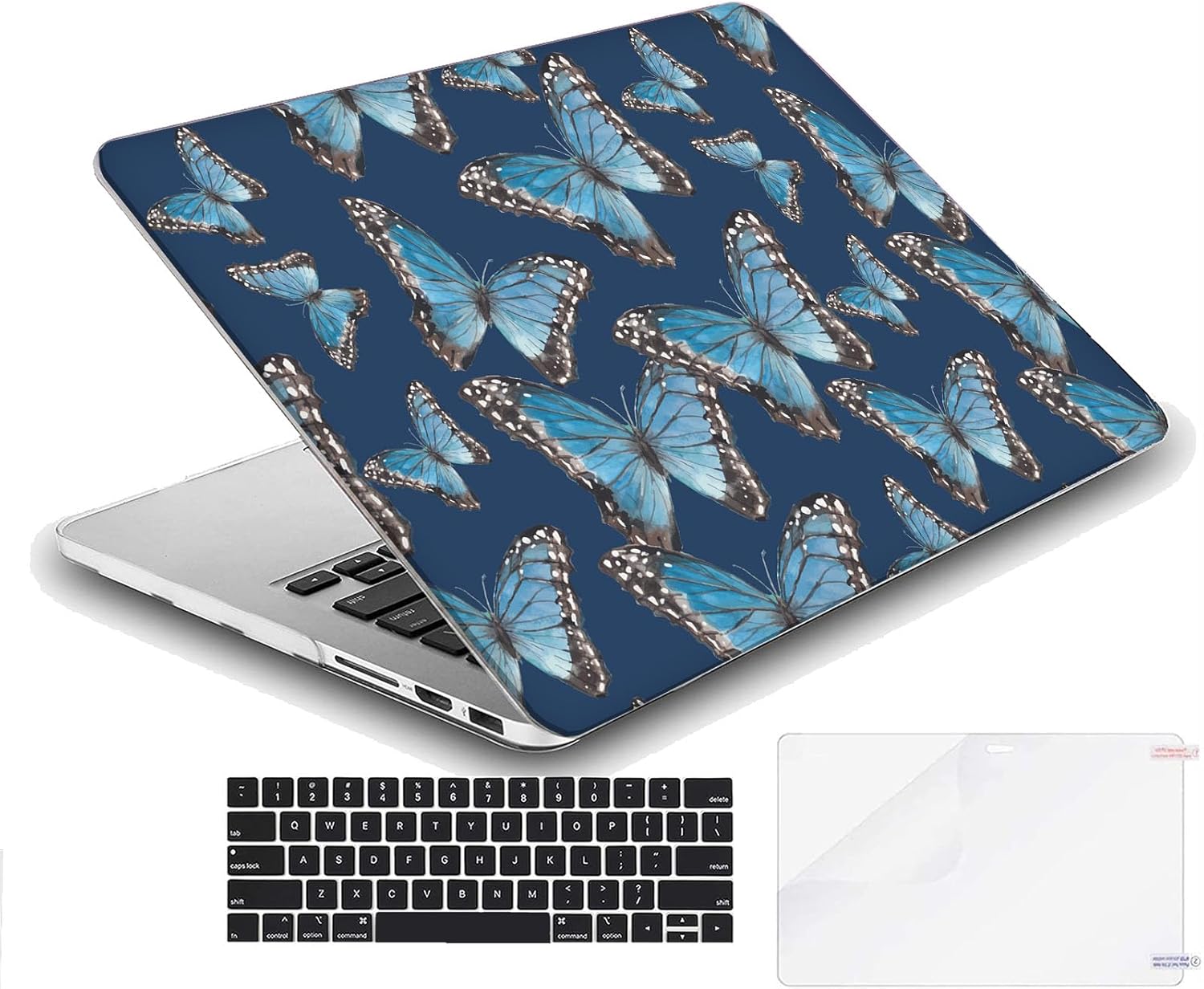 Compatible with MacBook Neo 13-inch, Hard Shell Case with Keyboard Cover and Screen Protector (A3404 A18 Pro chip, 2026 Release) - Butterflies MD8782