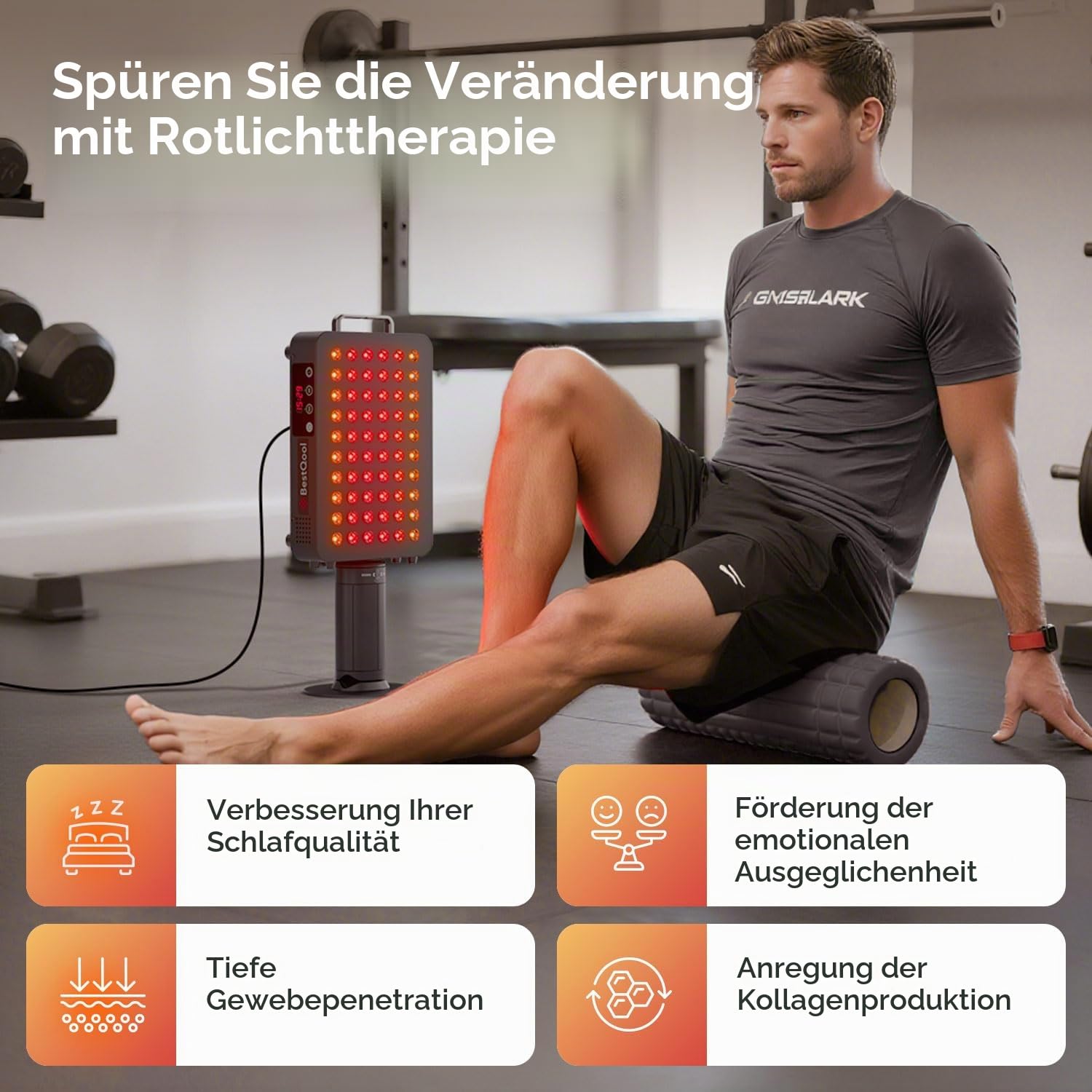 BestQool Rotlicht Panel Mit Ständer, 6 Wellenlängen 630–940nm für Körper