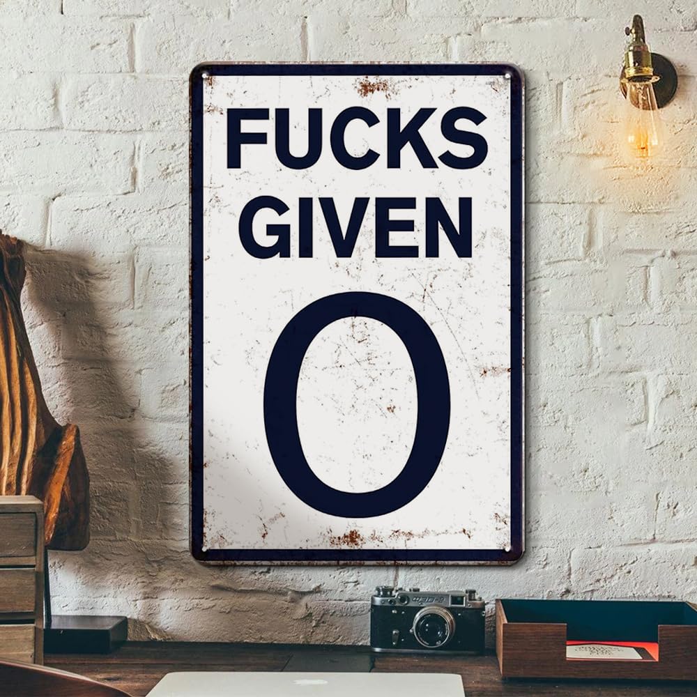 funny vintage様オーダーページ Amazon.com: Man Cave Decor Funny Garage 0 Fucks Given 12 x 8