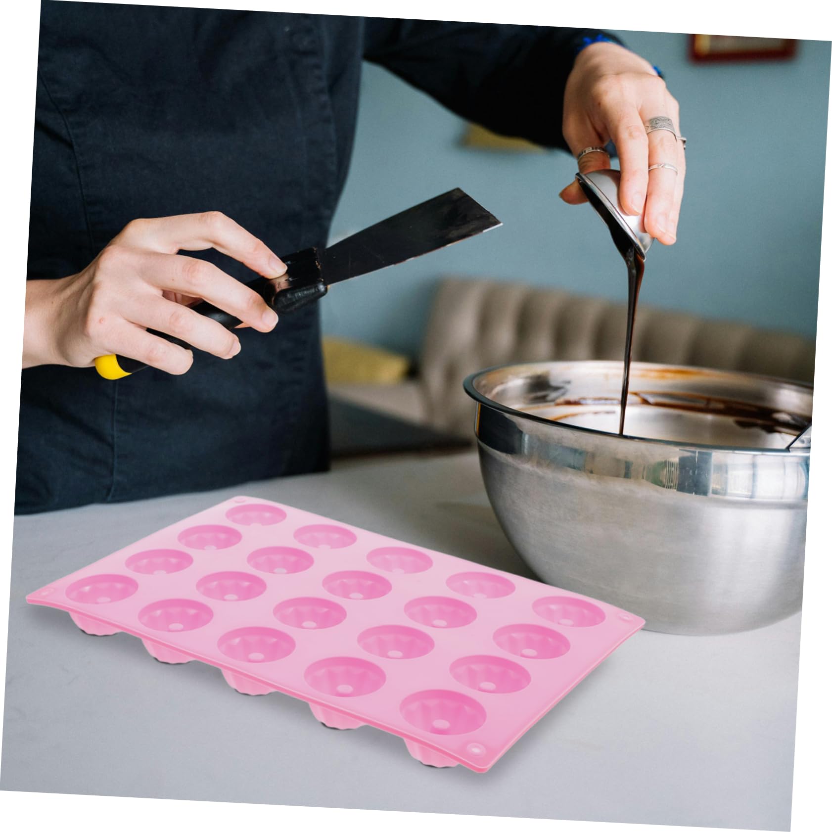 PRETYZOOM Molde de Silicona Apto para Horno y Lavavajillas 20 Cavidades para Pastel Herramienta para Hornear Adecuado para Repostería Casera