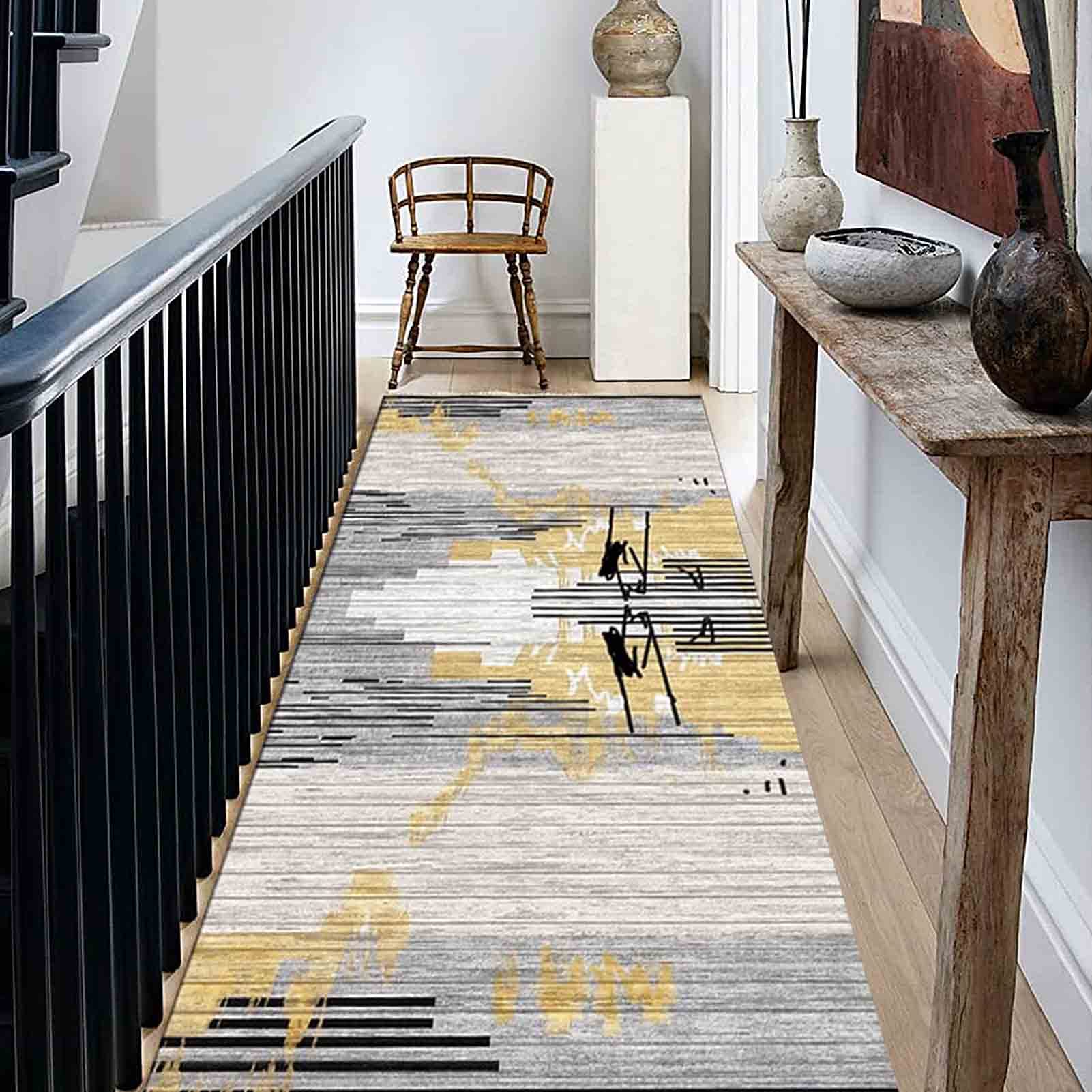 Tapis de couloir cuisine 60x150 antidérapant en fausse laine