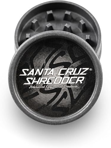 Santa Cruz Shredder Molinillo para hierbas con parte superior moleteada para un agarre más fuerte, 2 piezas, mediano 2.2 (negro)