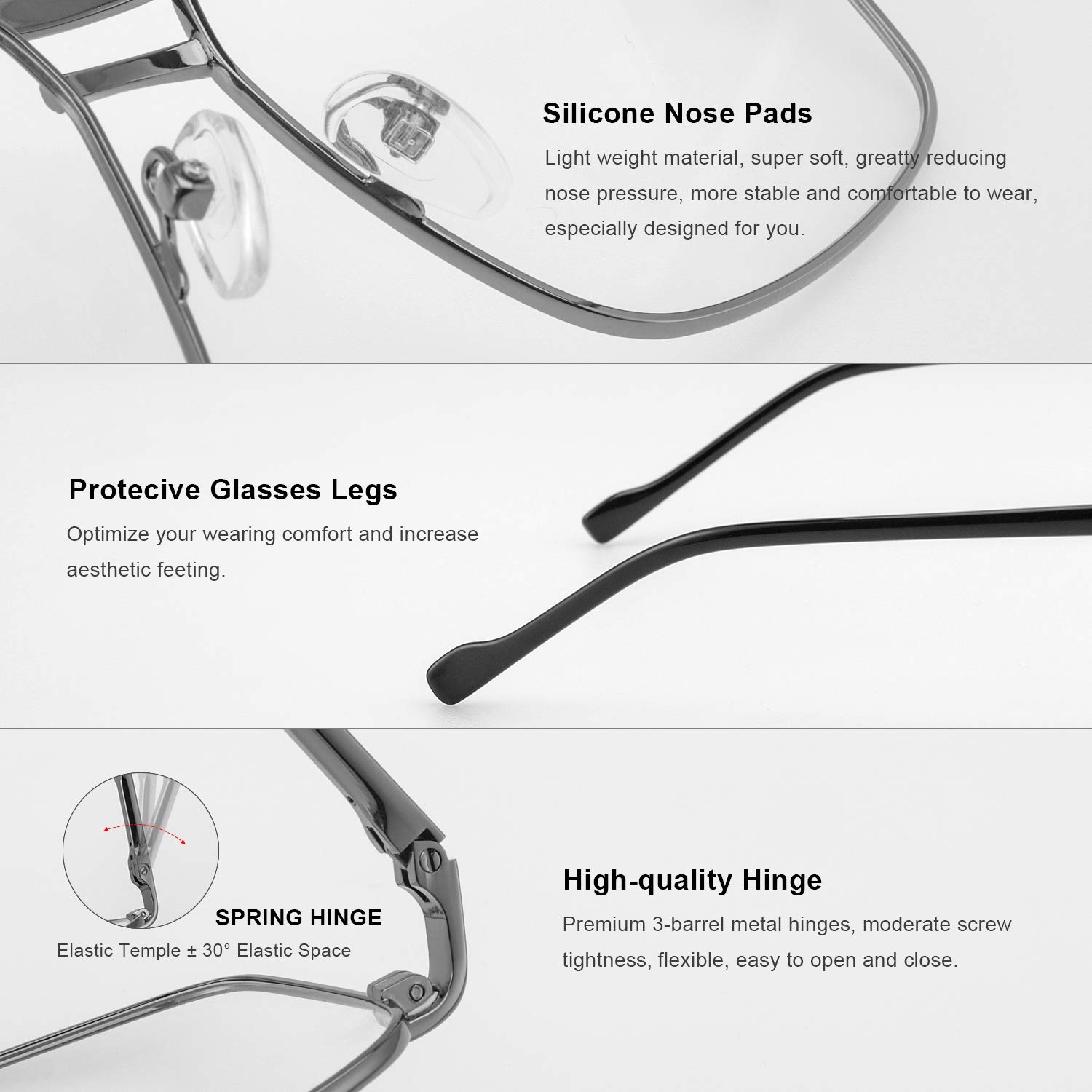 Doppelbrücke, quadratische Lesebrille für Herren, blaues Licht, blockierende Computerleser