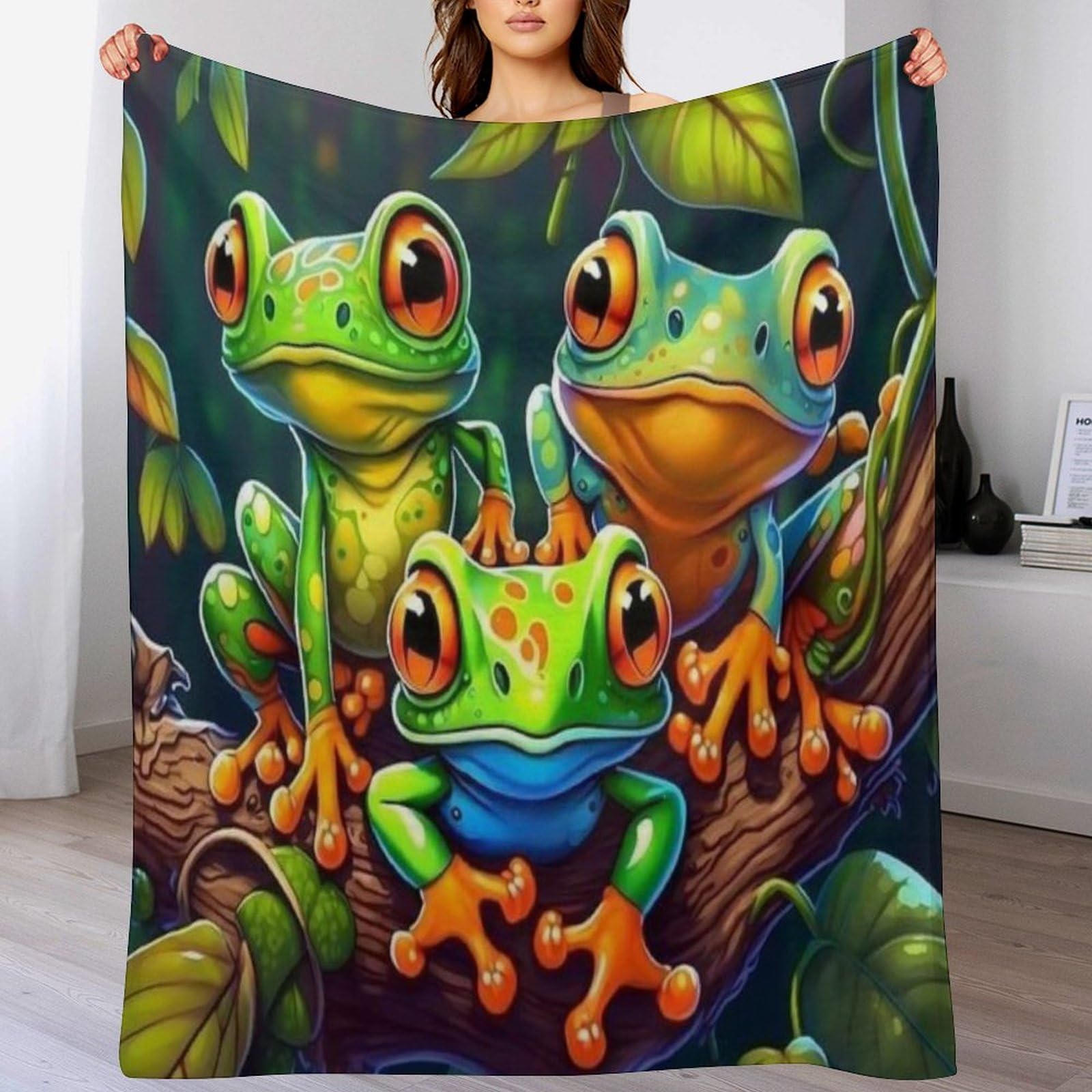 Plaid grenouille quatre saisons pour des soirées cocooning sur le canapé