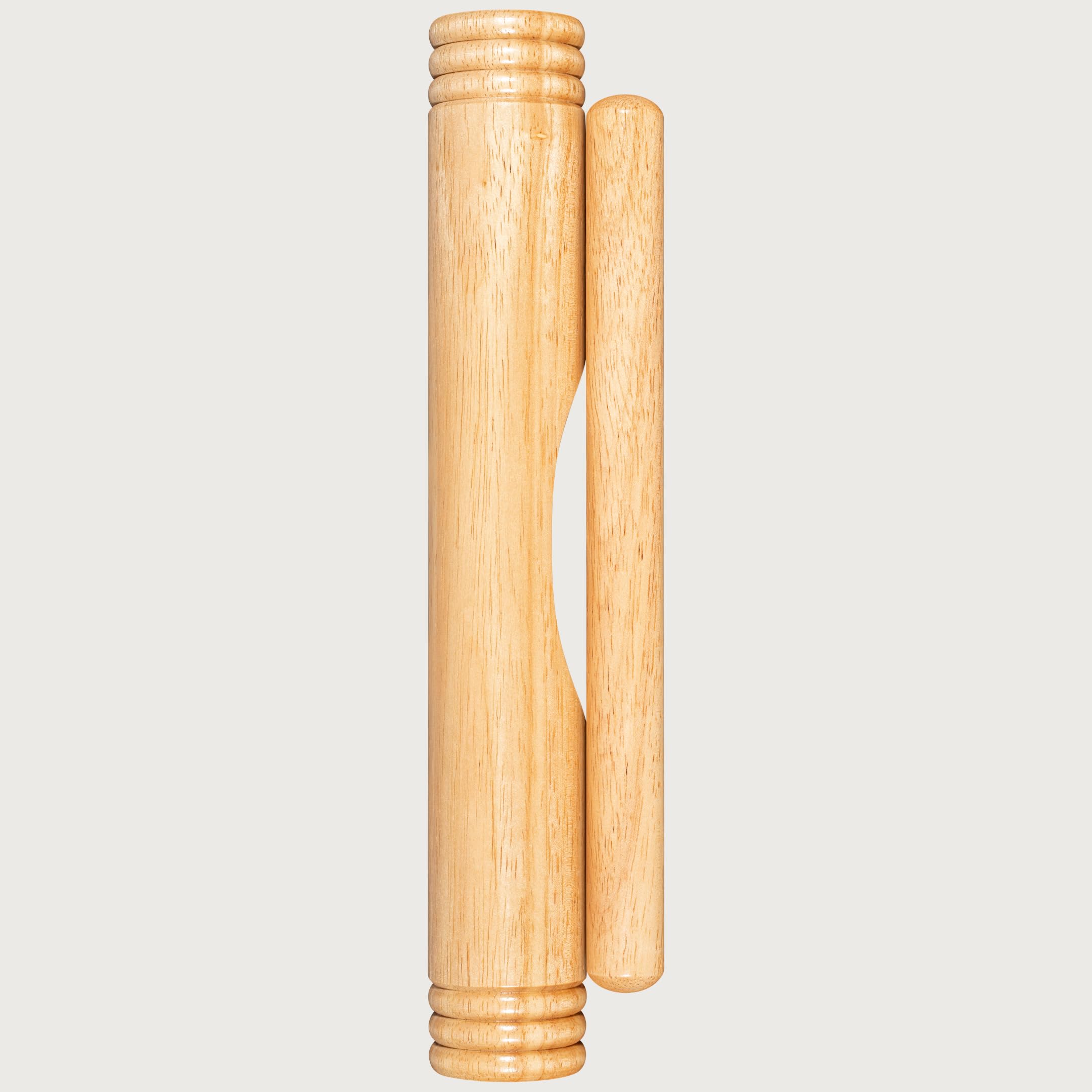 Meinl Percussion Wood Claves African - 1 Paar zylindrische Klanghölzer - Hohler Holzkorpus - Musikinstrument - Siam Eiche, Natur (CL3HW)