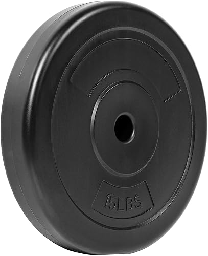 Miniatura 5 de Fitvids Placa de peso estándar de vinilo de 1 pulgada para entrenamiento de fuerza y levantamiento de pesas, pares o juegos