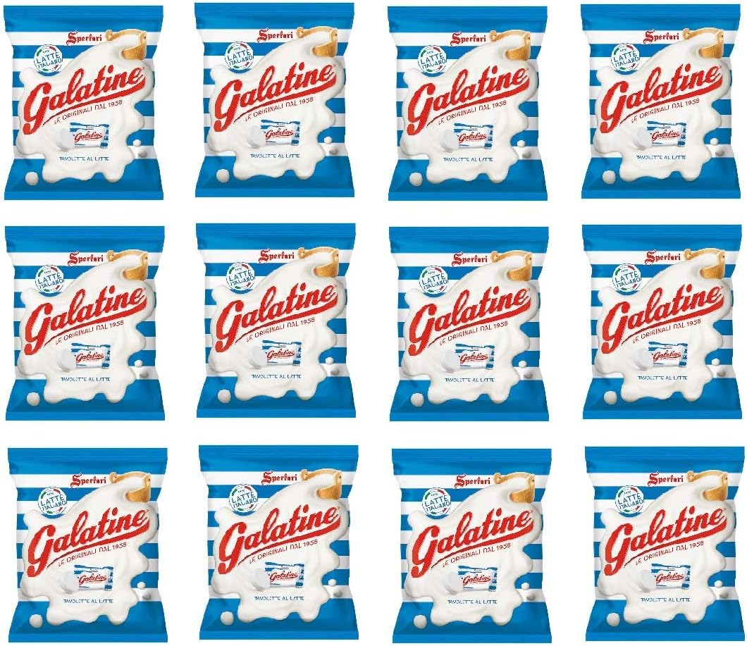12x Sperlari Galatine Caramelle Sweets with Milk Taste Italy Candy Lollies 125g