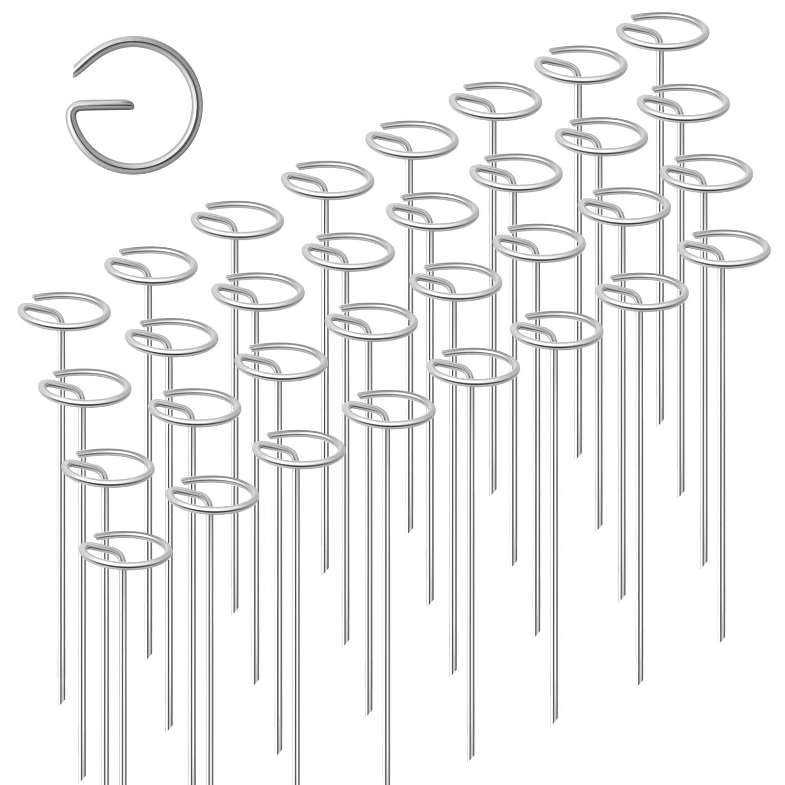 100 Pack Weed Membrane Pegs 6"/15cm Galvanized Steel Garden Stakes, Heavy Duty Circle Top Ground Pegs for Weed Control Fabric, Garden Netting, Ground Sheets & Outdoor Securing
