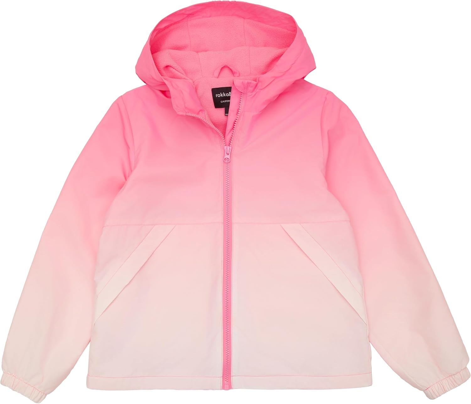Rokka&Rolla Girls' Fleece Lined Windbreaker Ripstop Water-Resistant Transitional Jacket