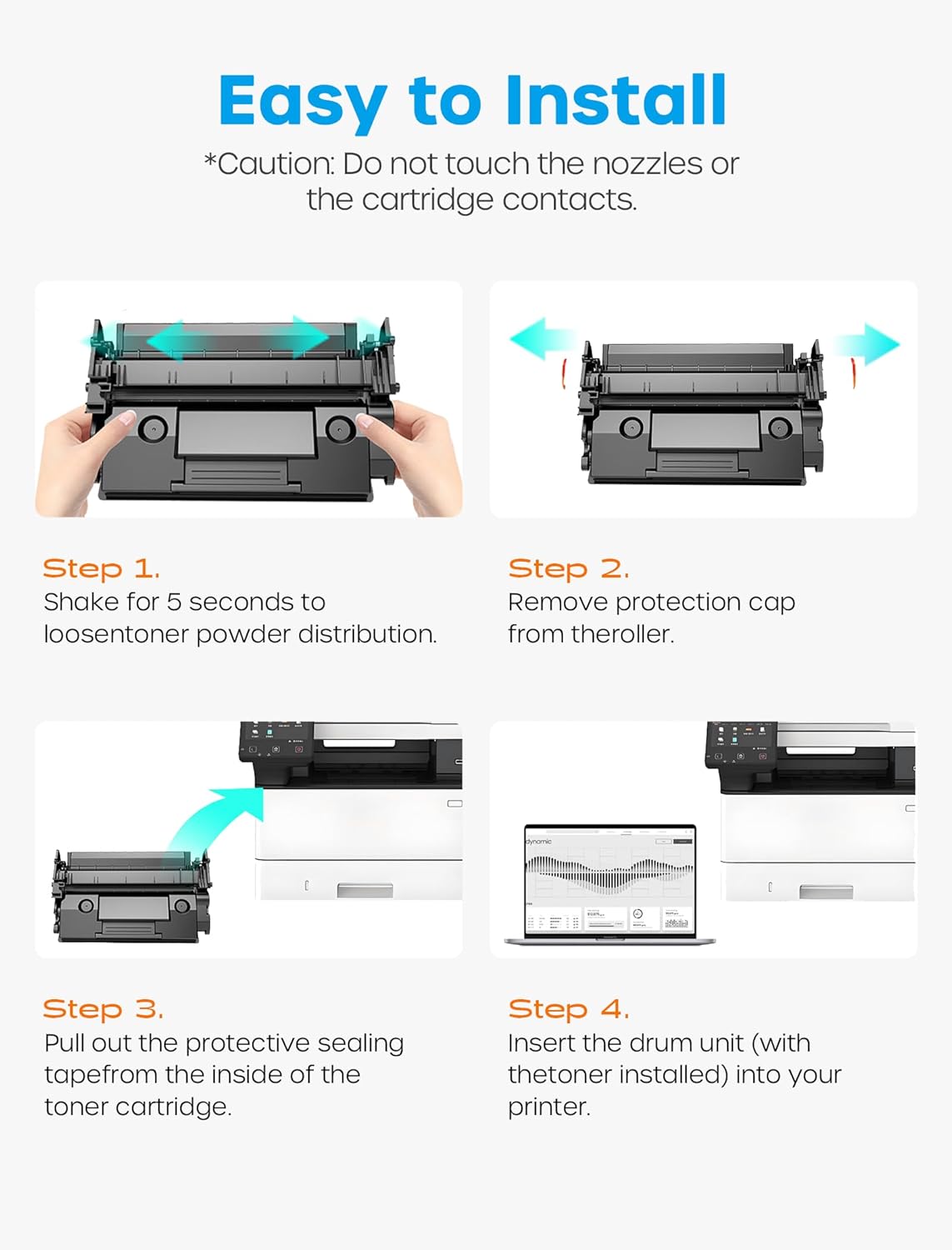 58A CF258A Toner Cartridge Black Compatible for HP 58A CF258A 58X CF258X Toner Cartridges Work with HP LaserJet MFP M428fdw M428fdn M428dw M404 M428 Pro M404n M404dn M404dw Printer (2 Pack, With Chip)