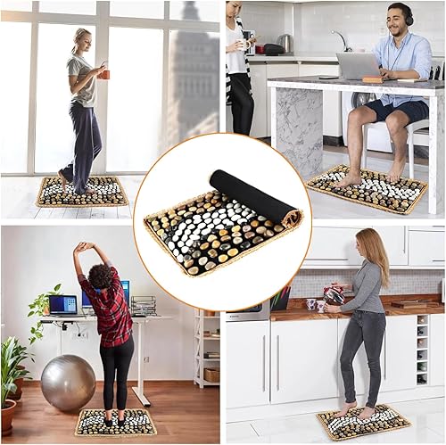 Vista 12 de Alfombrilla de masaje de guijarros, masajeadores de pies reflexología, almohadilla de masaje para aliviar el dolor de pies, regalos de relajación