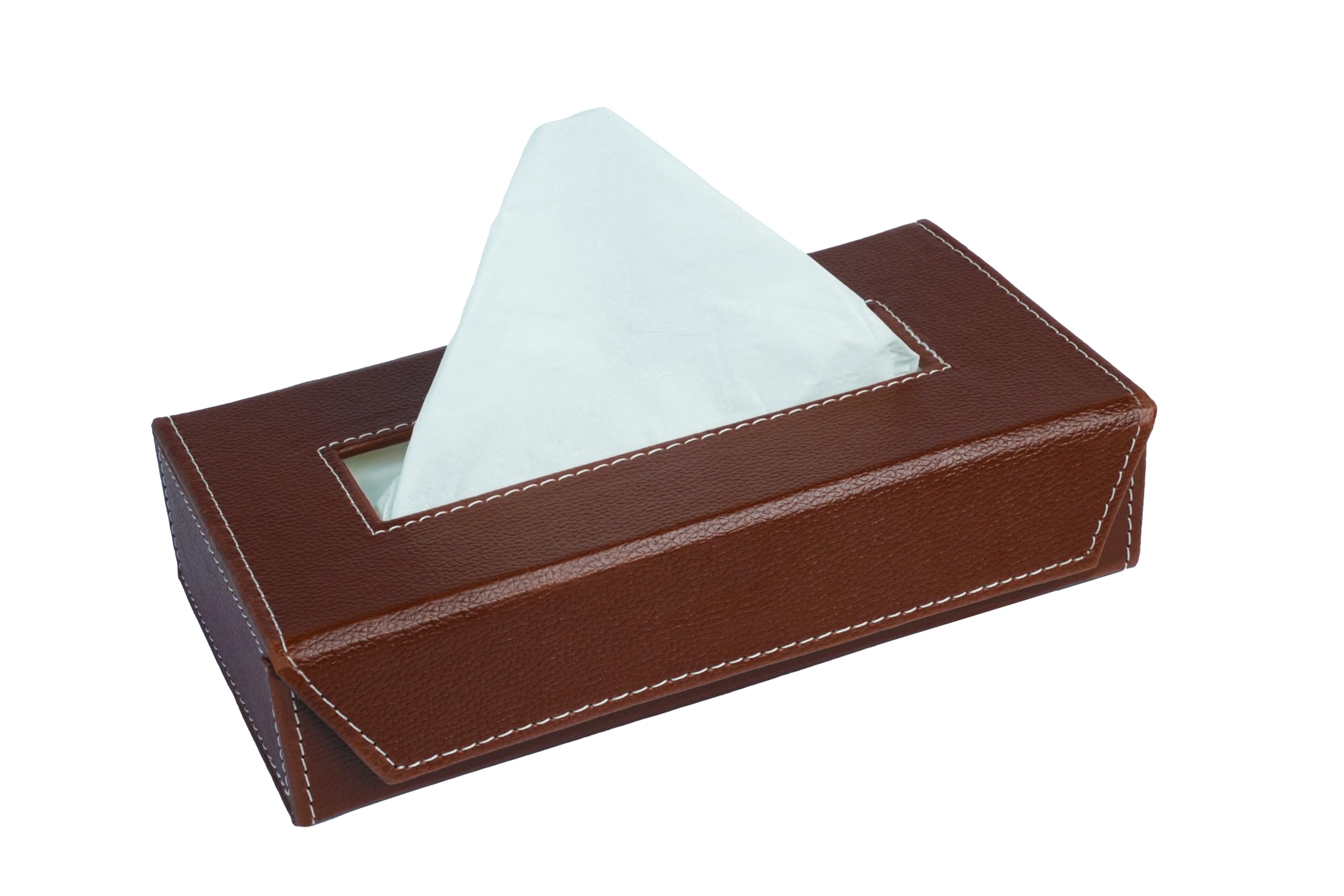 LEEZEL| Tissue Box Holder with 100 Pulls Cotton Rags Tissue | Handcrafted Fine Leather - Like Finish | for Gifting, Office Desks, Cars & Home Décor | Durable & Water Resistant. (Brown) (B0CTTLN16J) Amazon Price History, Amazon Price Tracker