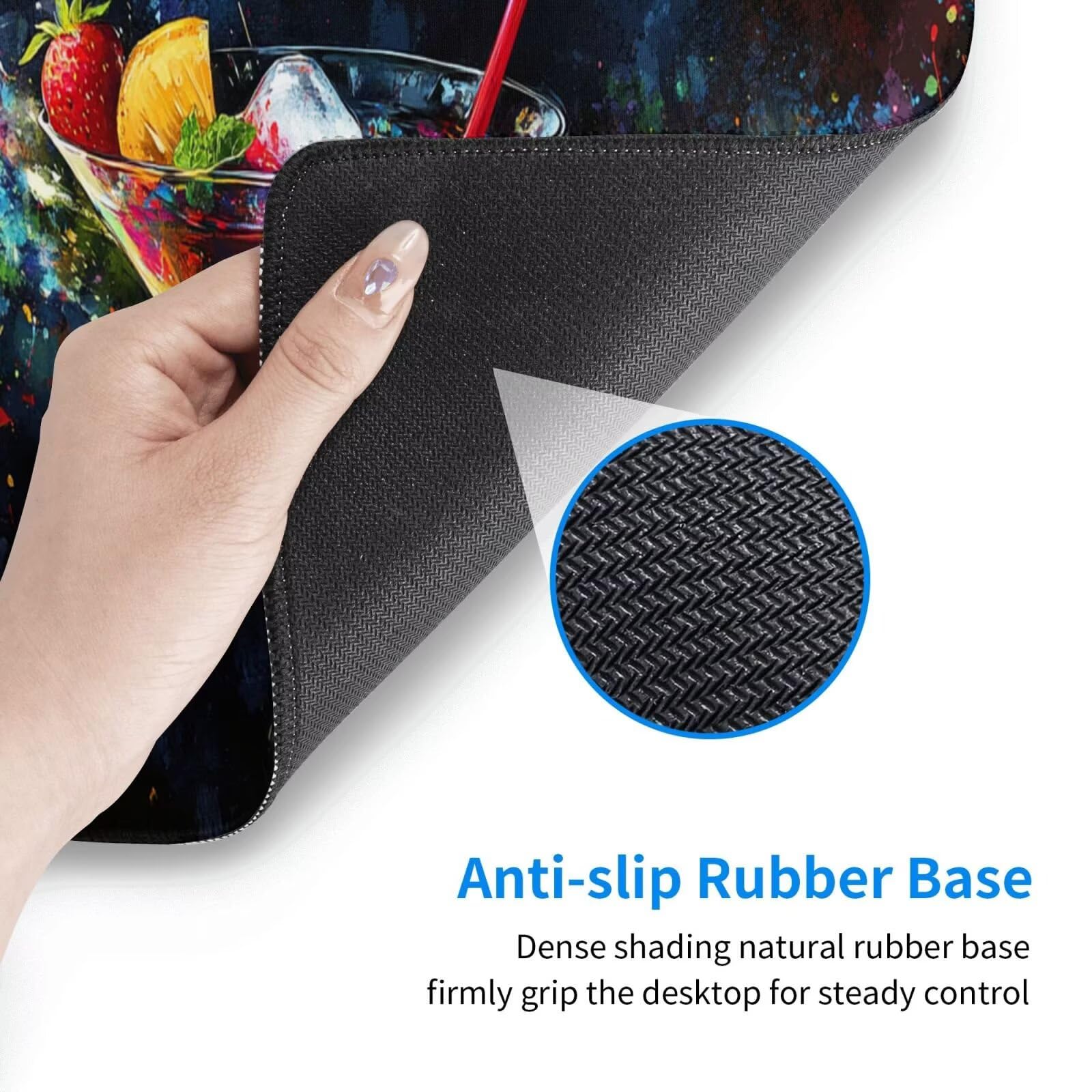 Kolorowa podkładka pod mysz XXL owocowa mata na biurko 1600 x 800 x 3 mm zmywalna podkładka do gier na laptopa, z antypoślizgową gumową podstawą do gier, PC, pracowników biurowych Y1369