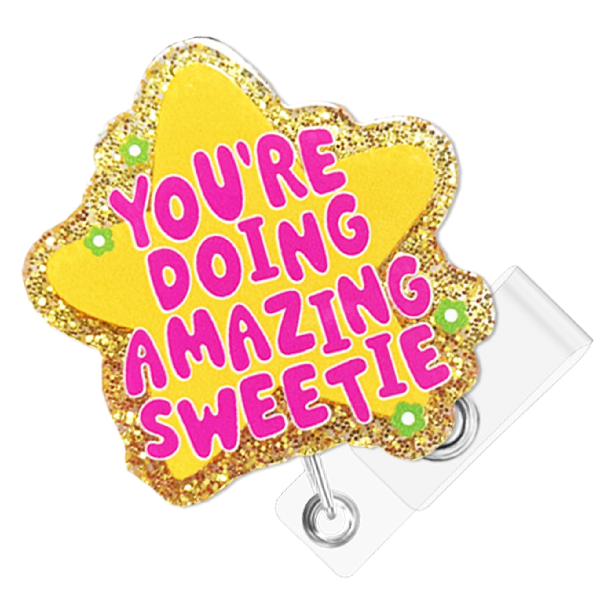 Hotlea Funny Badge Reel Retractable Nurse Badge Holders with Alligator Clip Pediatric Pharmacy Badge Buddy RN LPN CNA MA Nursing Student Badge