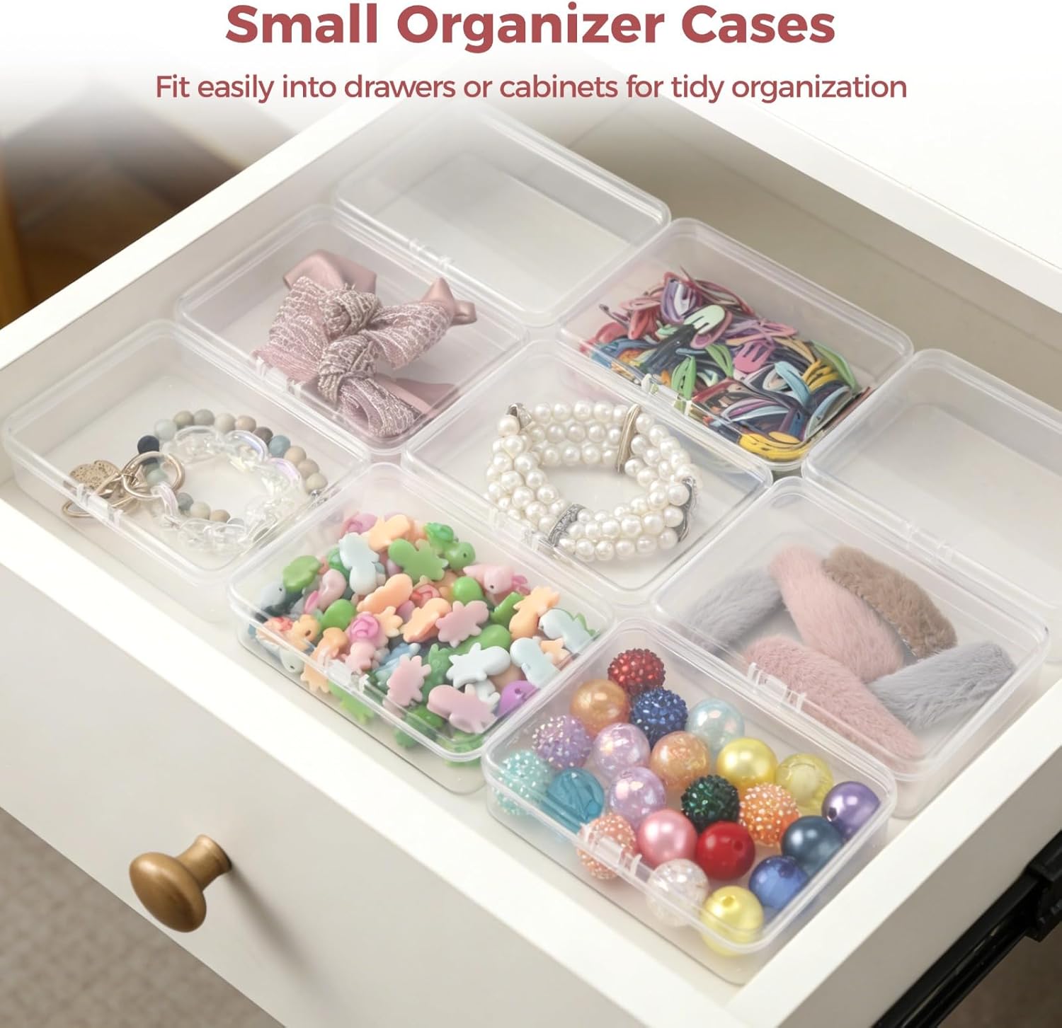 36 Pcs Storage Containers for Beads, Clear 4.5X3.3X1.1 Rectangle Boxes, Hinged Lids for Jewelry, Crafts, Small Items, Parts