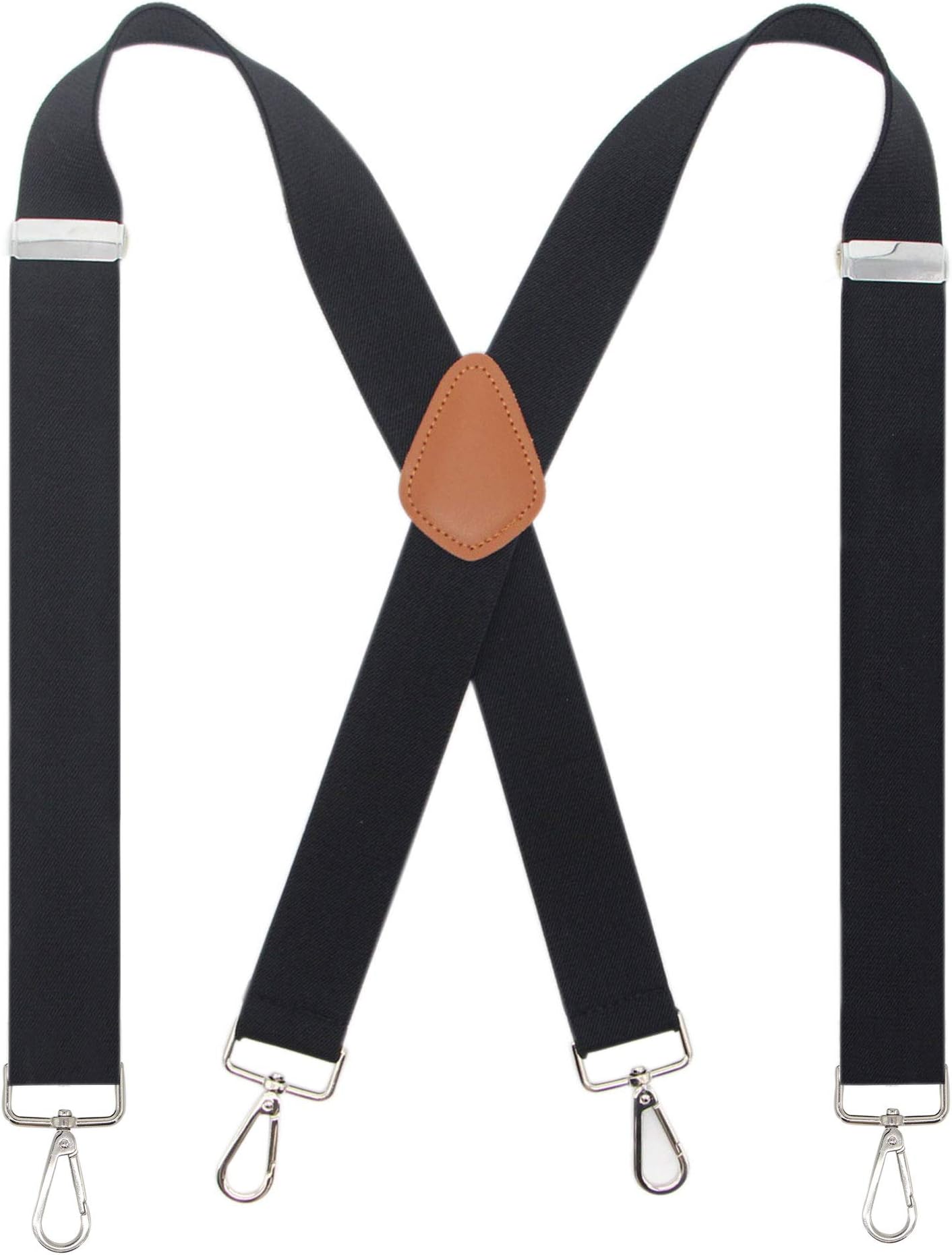 Men’s Heavy Duty X- Back 1.4 Inch Suspenders with 4 Snap Hooks