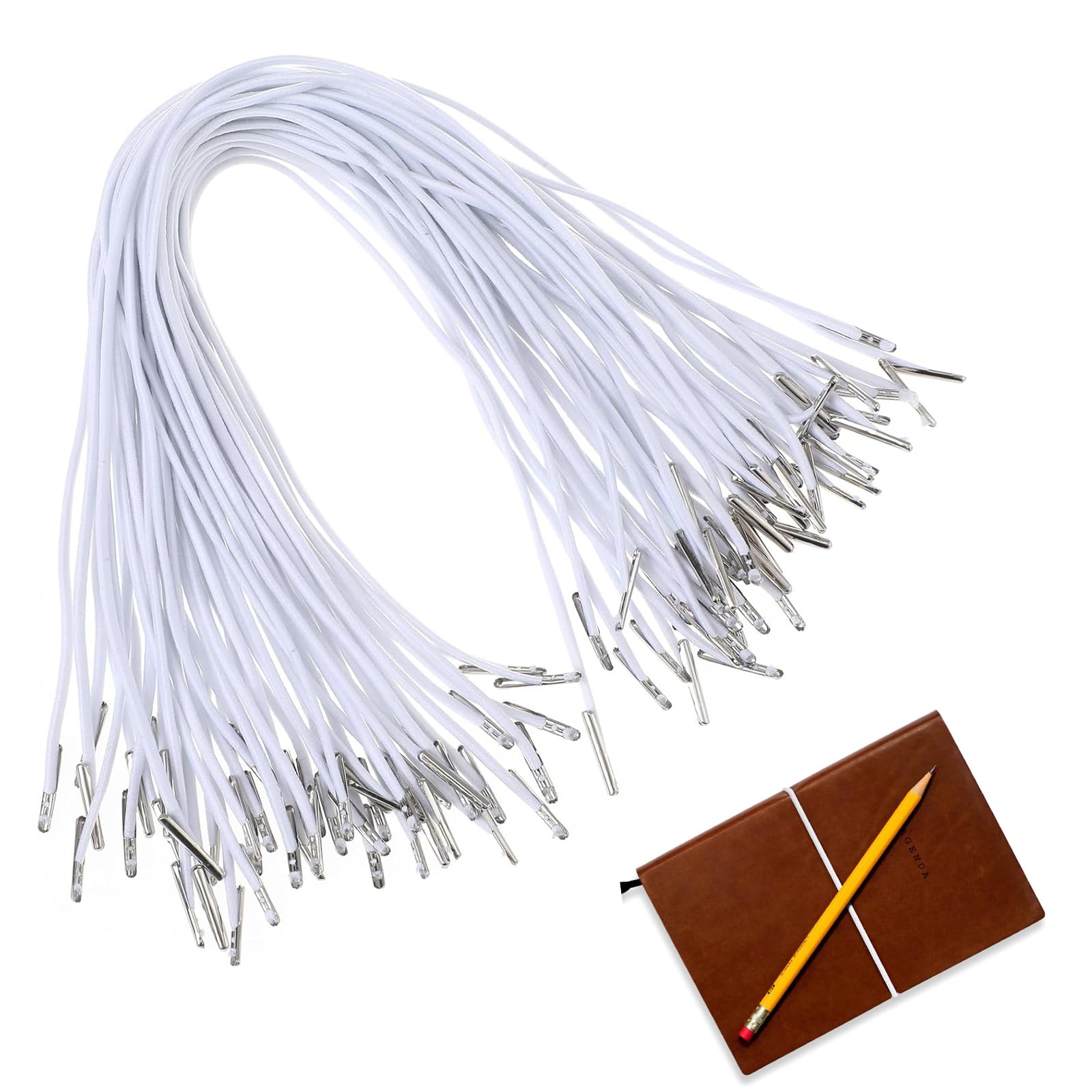 50 Elastische Gummischnüre Mit Metall-Widerhaken – Vielseitig Für Hüte, Masken, Geschenke & Mehr