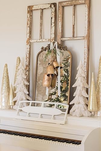 Miniatura 5 de Campanas de vaca vintage hechas a mano, enormes campanas rústicas de la suerte de Navidad para colgar en la pared (diámetro de la campana: 3.0 in,