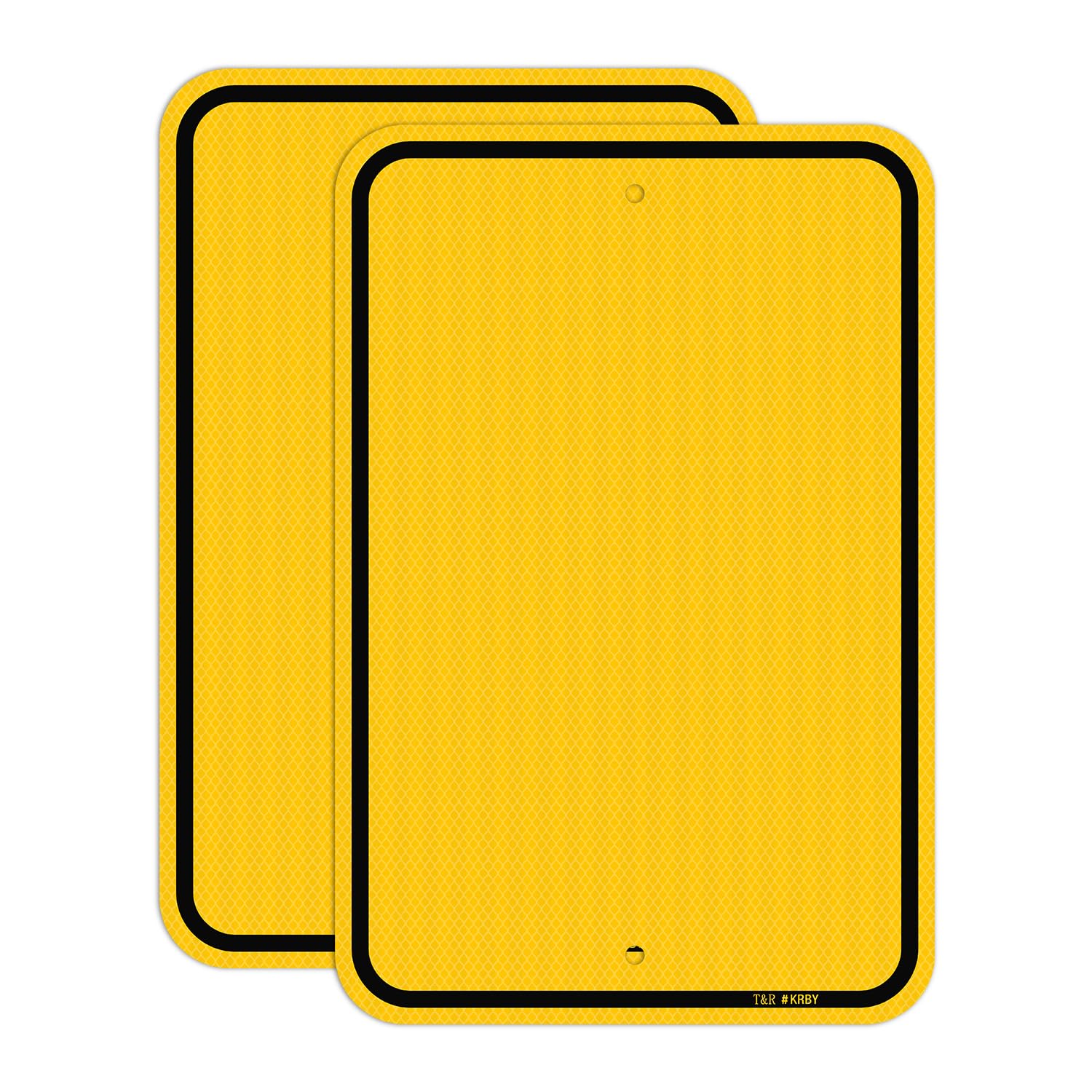 T&R "Caution" Blank Sign - 2 Pack - 14 x 10 Inches Rust Free .040 Aluminum Reflective - UV Protected, Waterproof, Weatherproof and Fade Resistant - 6 Pre-drilled Holes — Amazon image 7