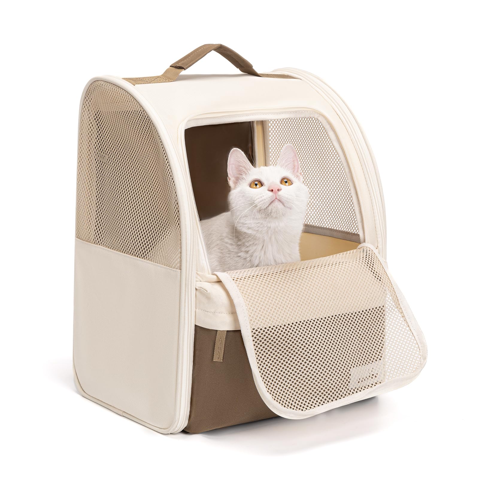 Wakytu HundeRucksack und KatzenRucksack für Kleine Haustiere，600D verschleißfestes Oxford-Gewebe, Hundetragetasche, Katzenrucksack, geeignet für Reisen （2-7kg）