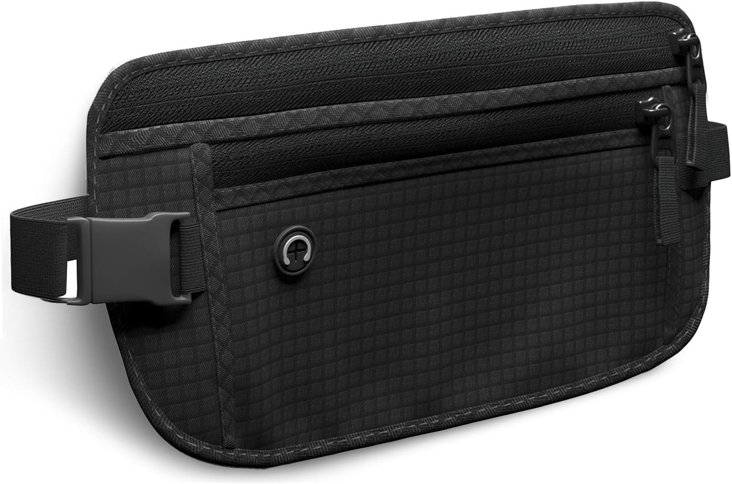 Slim Running Belt for Fitness and Workout, Bounce Free RFID Blocking Money Belt Waist Pack for Men and Women Phone Holder Will Fit All
