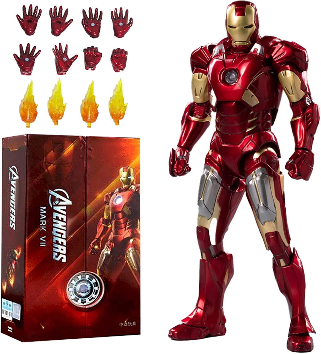 Ironman Mark 42 Model Metal Texture Painting All Joints Movable 7 Inch Collectible Action Figure (MK7)