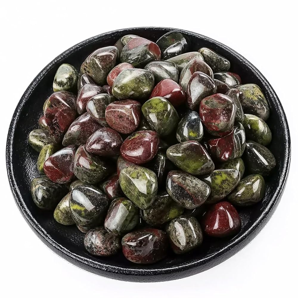 SigMntun Polished Dragon Blood Jasper Crystals - 72 Pcs, 0.5 10 oz Handpicked Natural Tumbled Gemstones Rocks, Pebbles for Reiki, Chakra, Healing Home Decor