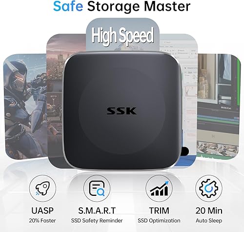 Miniatura 6 de SSK Unidades externas de 1 TB, SSD portátil Velocidad de hasta 550 MBs Disco Duro Tipo C+USB A Unidades de estado sólido rápidas USB-3.2 GEN2 Unidad