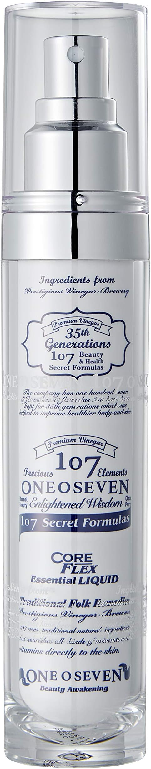 ONEOSEVEN Coreflex Essential Liquid Mist 50ml / 1.7 fl. oz. | Fermented Vinegar & Rice Ferment Filtrate | Glowing Skin, Low Irritation (50ml/1.7fl.oz.) by 107