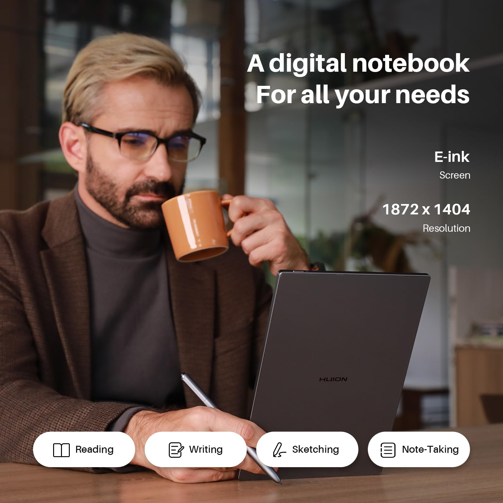 Huion Ink Tablet 10.3" Electronic Notebook with IP151 Pencil & Adjustable Light Bluetooth 5.0 Multi-Language Transcription Tablet Digital Notebook for Note-taking, Reading, Sketching, Meetings, Study — view 2