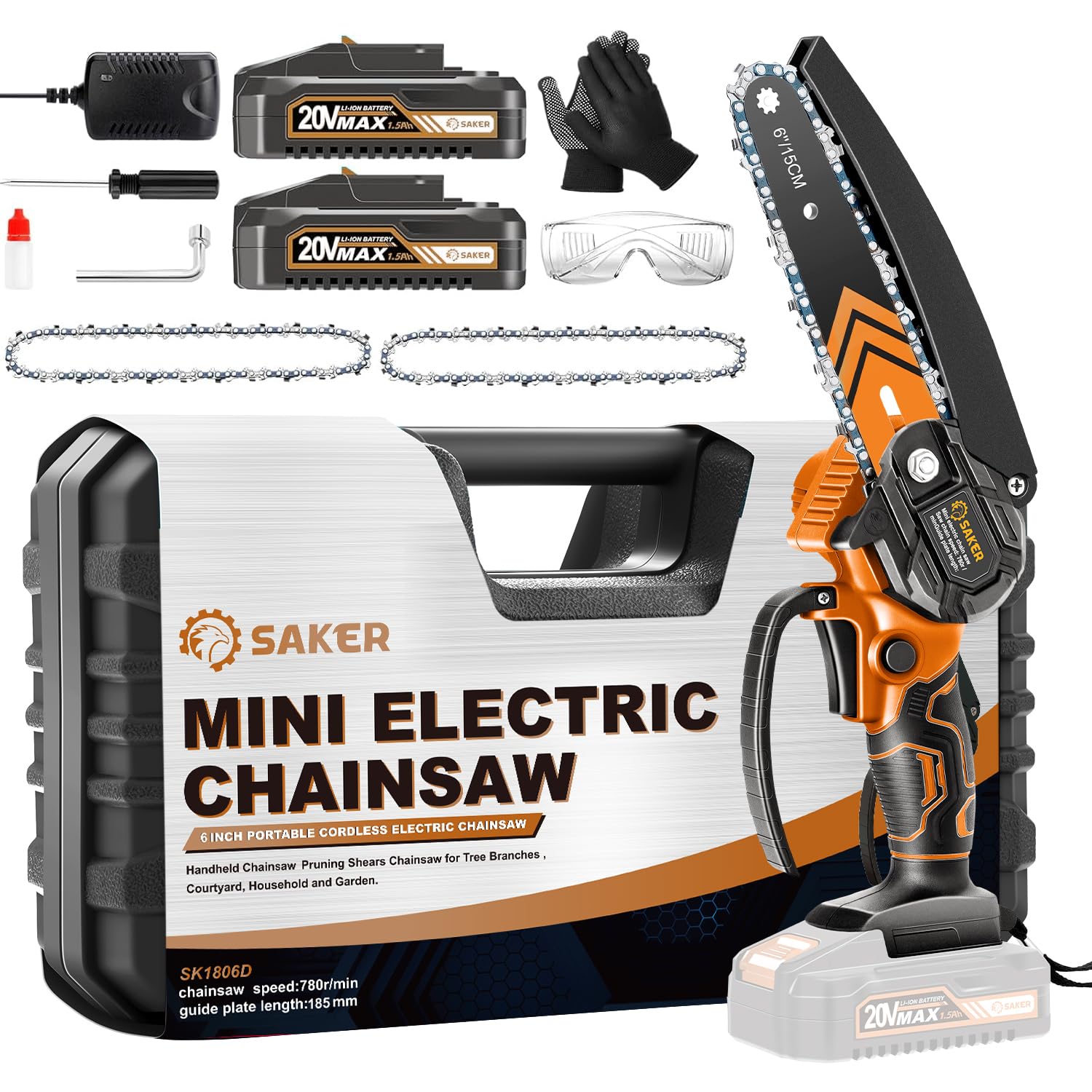 ✨sachi‪ ꪔ̤✨ Amazon.com : Saker Mini Chainsaw,6 Inch Portable Electric Chainsaw