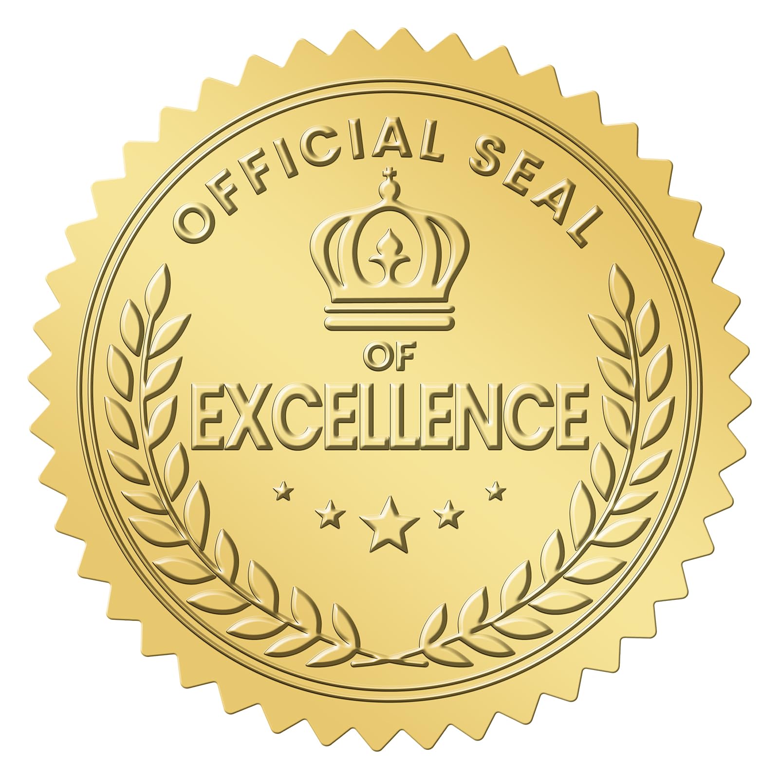 Anwyll Gold Seals Stickers for Certificate - 2In 100Pcs Foil Embossed Official Seal of Excellence Award Sticker,Self-Adhesive Metallic Envelope Seals