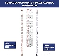 Vista 6 de Circrane Hidrómetro de Alcohol 0-200 Proof y Tralle con kit de frasco de prueba de vidrio, probador preciso y cilindro de vidrio para licor
