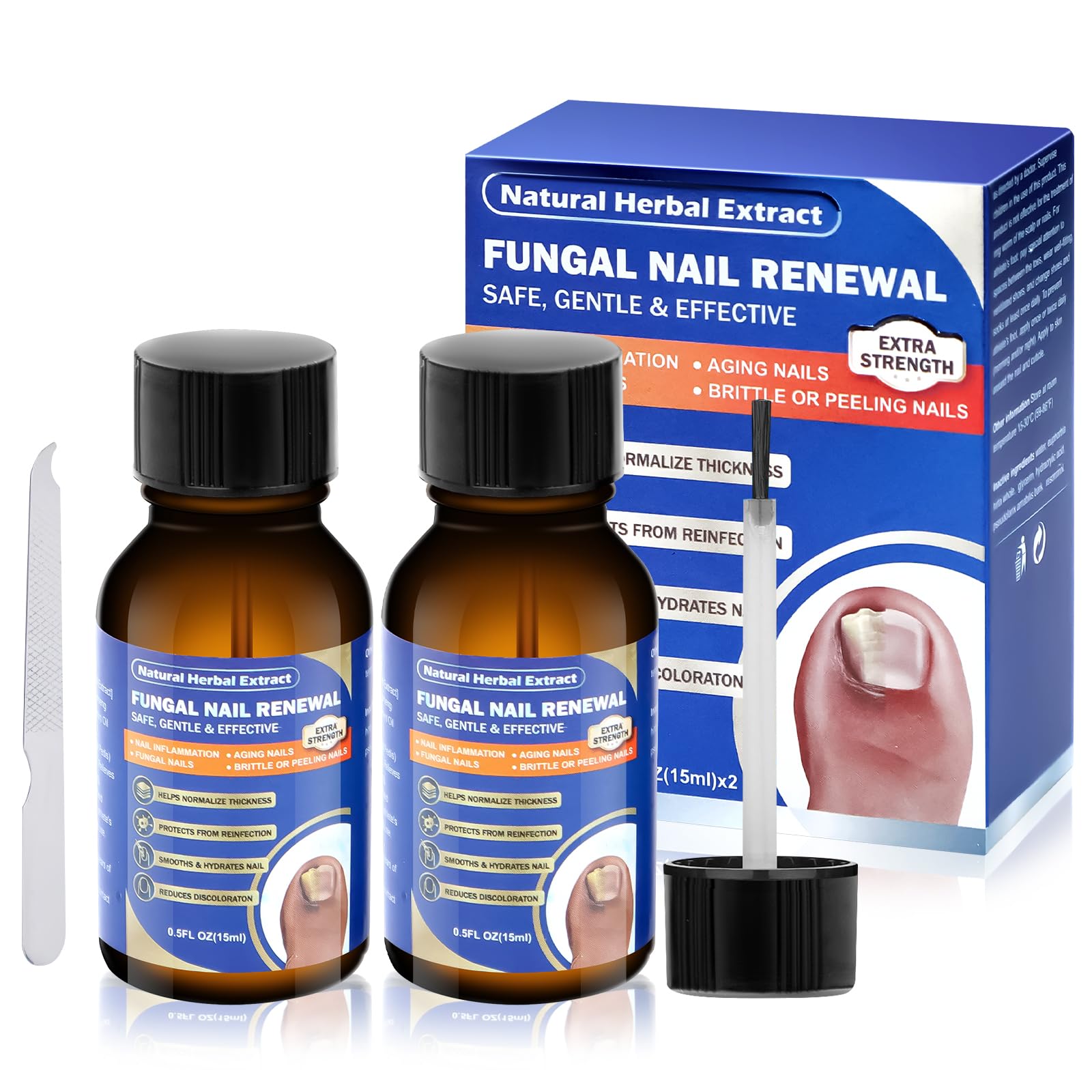 Toenail Fungus Treatment Extra Strength, Nail Fungus Treatment for Toenail, Toe Nail Fungus, Treatment Extra Strength, Nail Fungus Treatment, Natural Herbal Ingredients-2Pcs