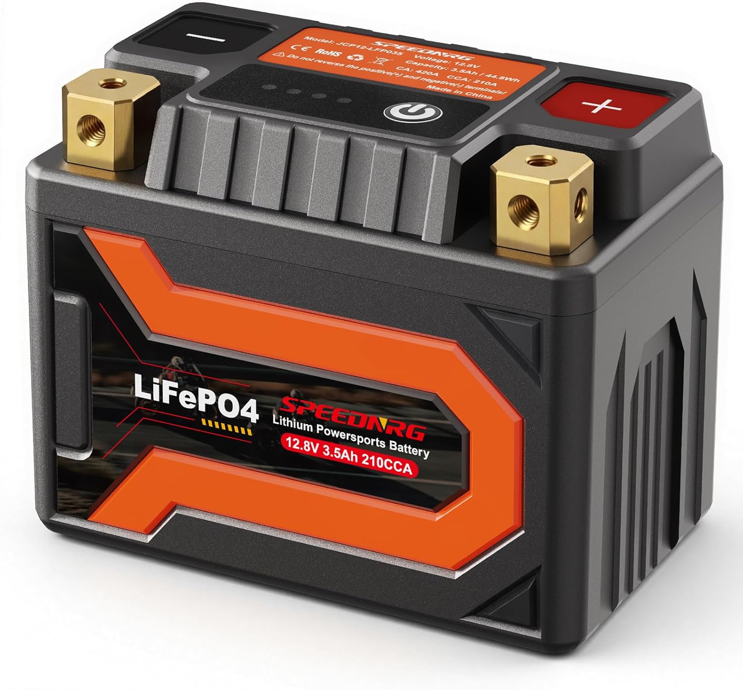 Lithium Motorcycle Battery YTX4L-BS / YTZ5S-BS, 12.8V 3.5Ah LiFePO4 Battery 210CCA, Pre-Charged Powersports Battery with Spacer, Compatible with Motorcycle ATV UTV Scooter Jet Ski
