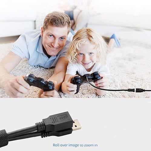 Miniatura 6 de Cable de extensión USB de 1 pie USB 3.0 tipo A, macho a hembra, cable de transferencia de datos de 5 Gbps para Playstation, Xbox, Oculus VR, unidad