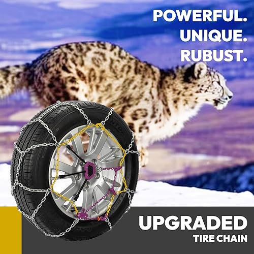 Miniatura 2 de SNOCATENA Cadenas de nieve de ajuste automático para automóvil, ajuste rápido, fácil instalación, cadenas universales reutilizables para neumáticos