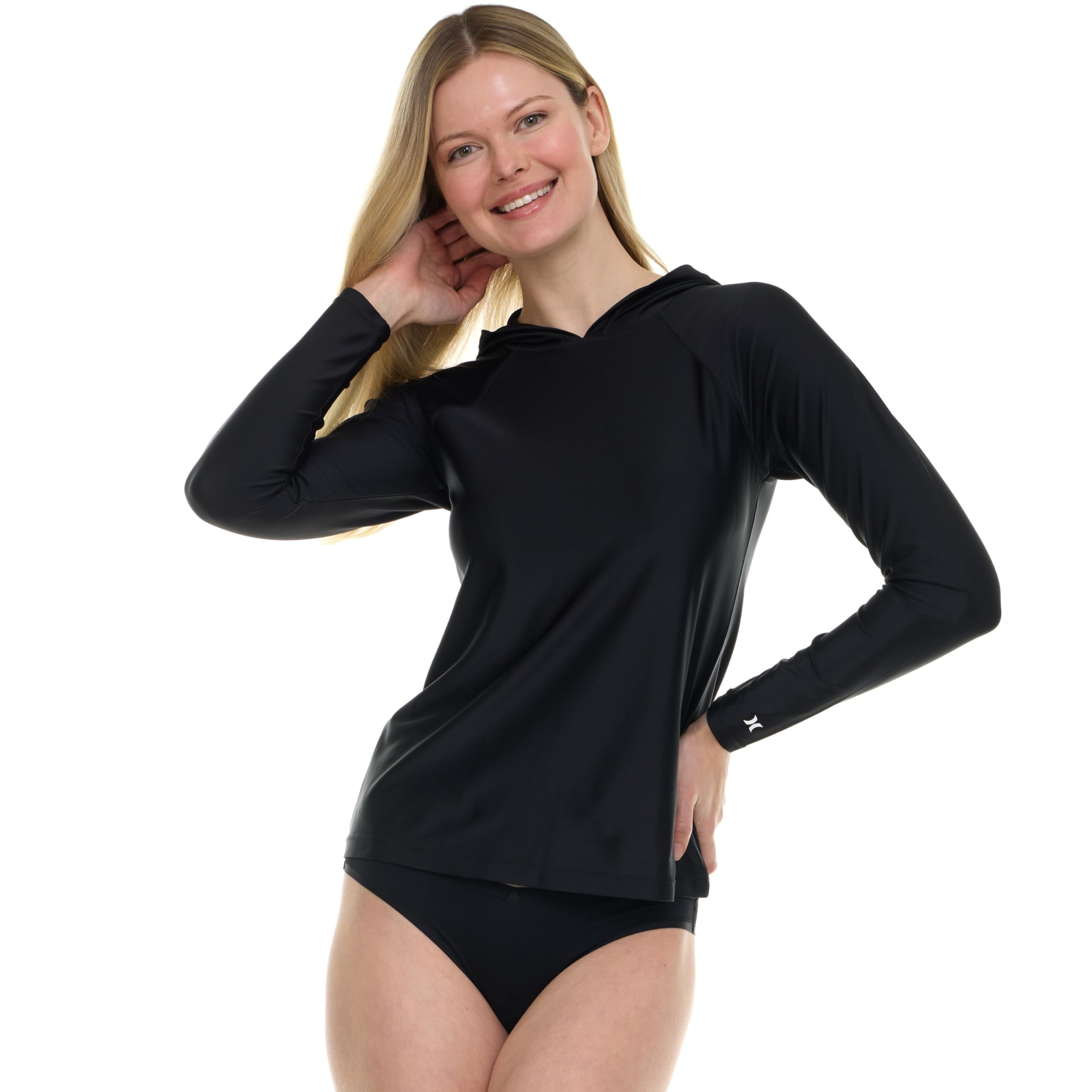 Hurley Maillot de bain à capuche à manches longues pour femme - Séchage rapide UPF 50+ - Protection solaire et UV