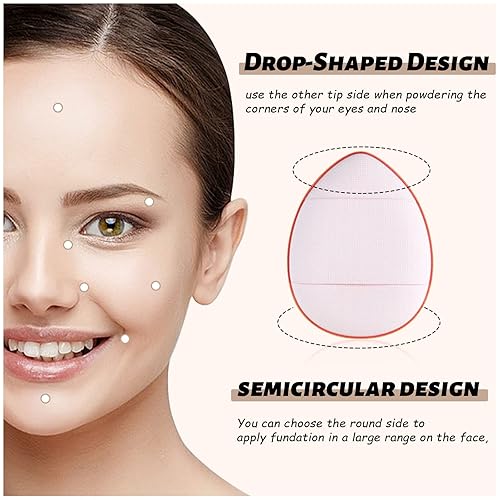 Miniatura 5 de WishLotus 6 esponjas de maquillaje en forma de gota para base de maquillaje reutilizables sueltas con estuche pequeño para mujeres y niñas y