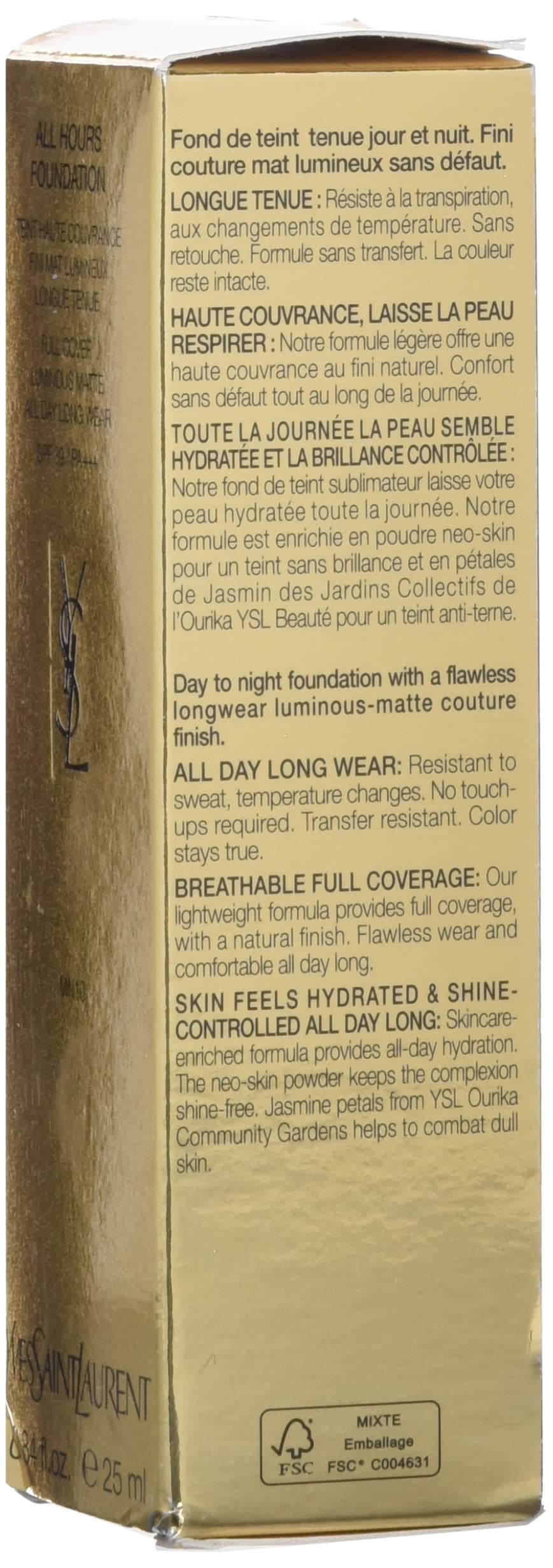 ALL HOURS FOUNDATION encre de peau #MN10 25 ml