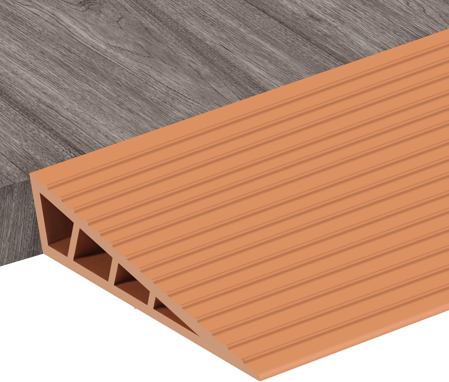 1" Rise Threshold Ramps for Doorways 40'' L Floor Transition Strip Self-Adhesive Wheelchairs Ramps, Edge Door Threshold Reducer Transition Strips for Home Steps(Brown) 40 in - 1 PC Brown