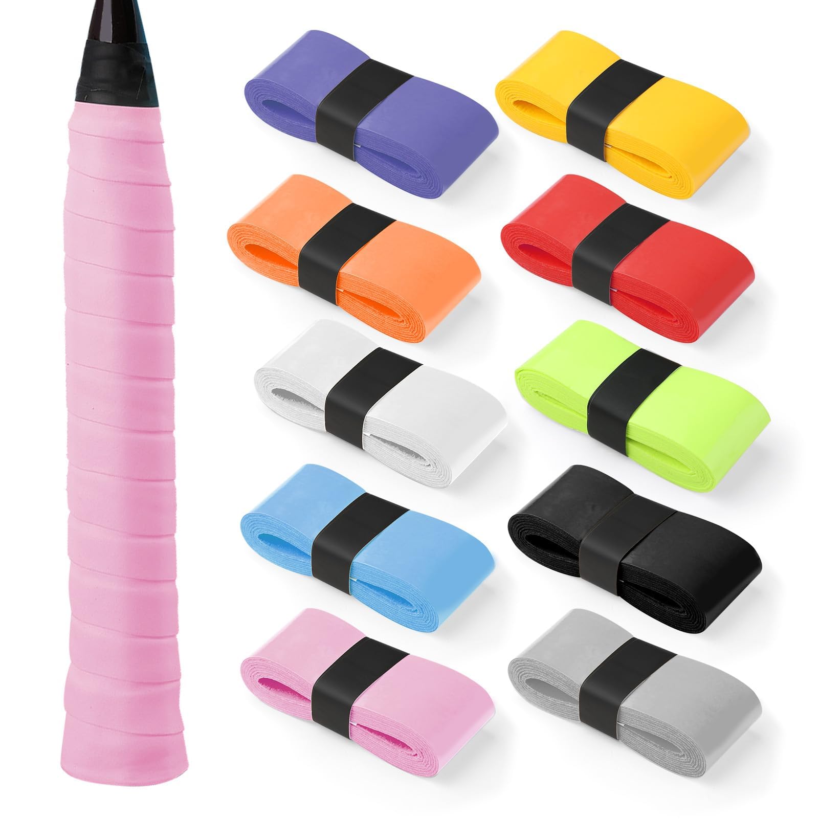 Overgrips Padel Antideslizante Autoadhesivo 10 Piezas Cintas de Agarre para Raqueta Tenis Bádminton Squash