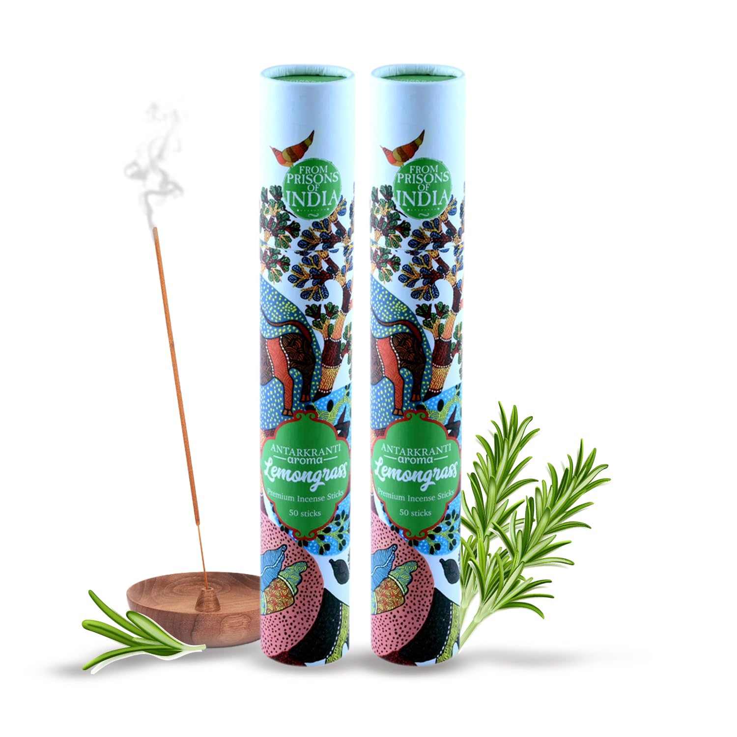 ANTARKRANTI Lemongrass Incense Sticks |100% Natural & Charcoal Free |Handcrafted Agarbatti for Positive Energy & Yoga Meditation |Pooja Item for Home |Burning Time- 35-40 Mins |Pack of 2 | 100 Sticks (B0CHS4GKHN) Amazon Price History, Amazon Price Tracker