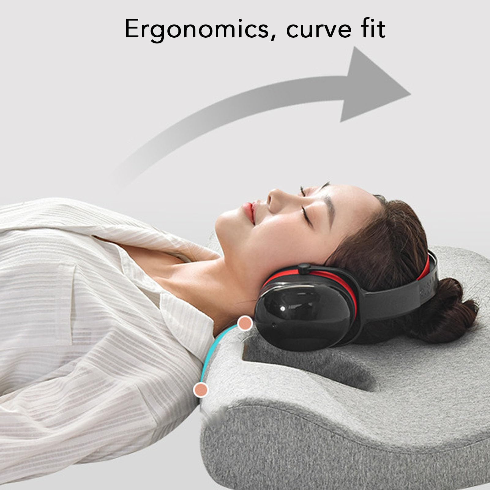 EMUKOEP Almohada para la Oreja con Doble Orificio, Almohada de Espuma Viscoelástica con Orificio para la Oreja para Quienes Duermen de Lado y Usan Auriculares