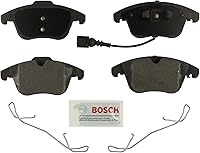Bosch BE1375H Blue Semi-Metallic Front Brake Pads with Hardware for Audi Q3, VW Passat Tiguan - Quiet Stops, OE Fit