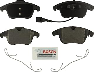 Bosch BE1375H Blue Semi-Metallic Front Brake Pads with Hardware for Audi Q3, VW Passat Tiguan - Quiet Stops, OE Fit