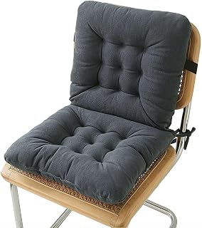 Cojín para silla de escritorio con lazos, cojín de asiento de oficina, antideslizante, cómodo, cojines de asiento suaves con soporte de respaldo, cojines de silla de escritorio de respaldo alto para
