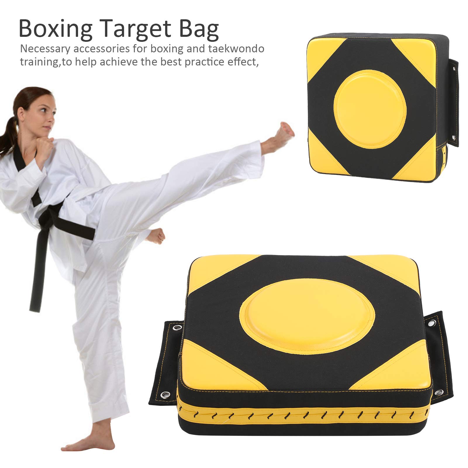 LenTLy Sacco da Boxe da Muro, Pad da Combattimento Bersaglio per Fitness a Casa, Sanda Taekwondo - Realizzato in Pelle PU e Spugna EPE Ad Alta Elasticità (Giallo)