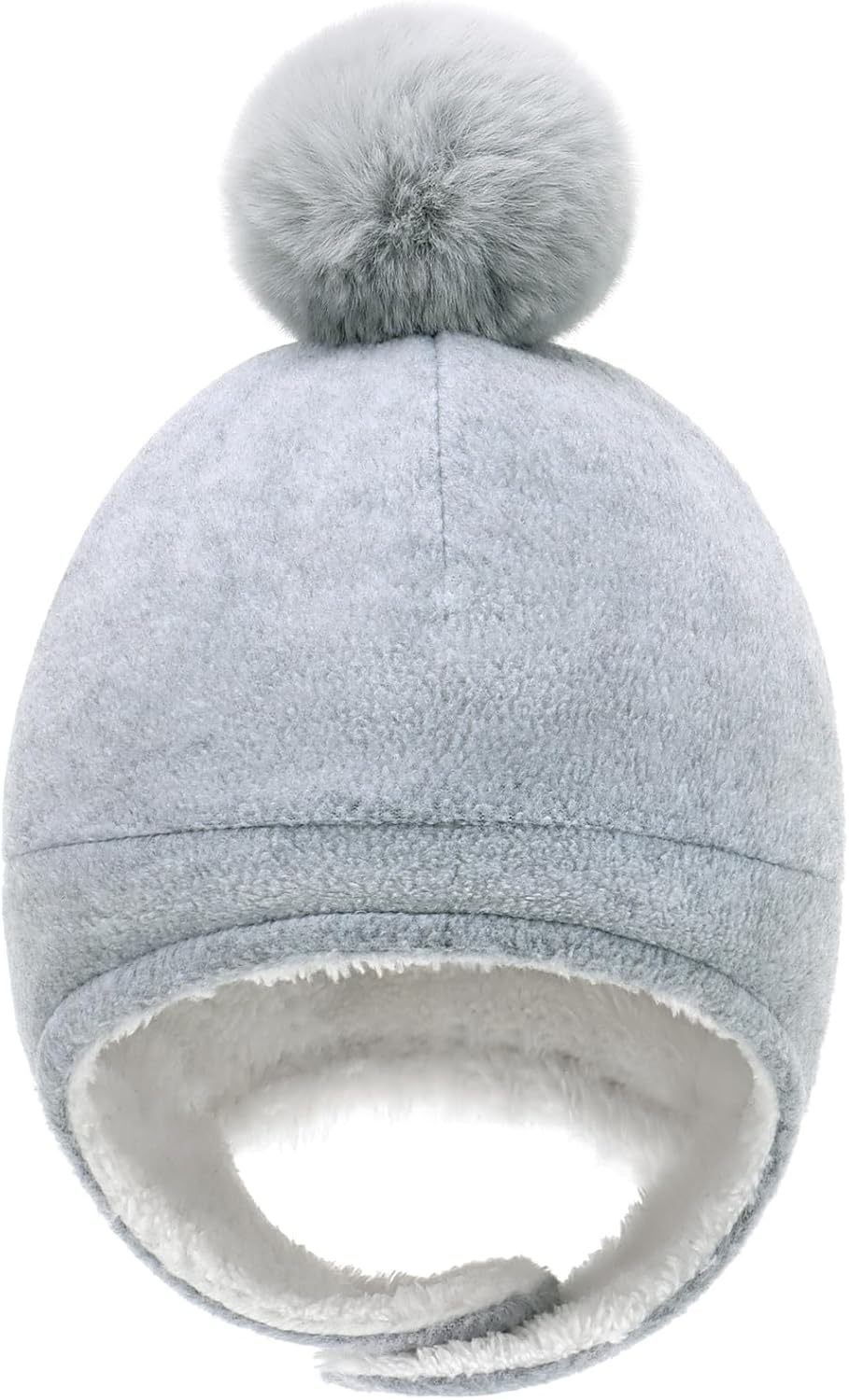 Baby Beanie Hat Pom Full Hood Hat Toddler Winter Hat Fleece Earflap Cap for 6M-4T Boys Girls Winter